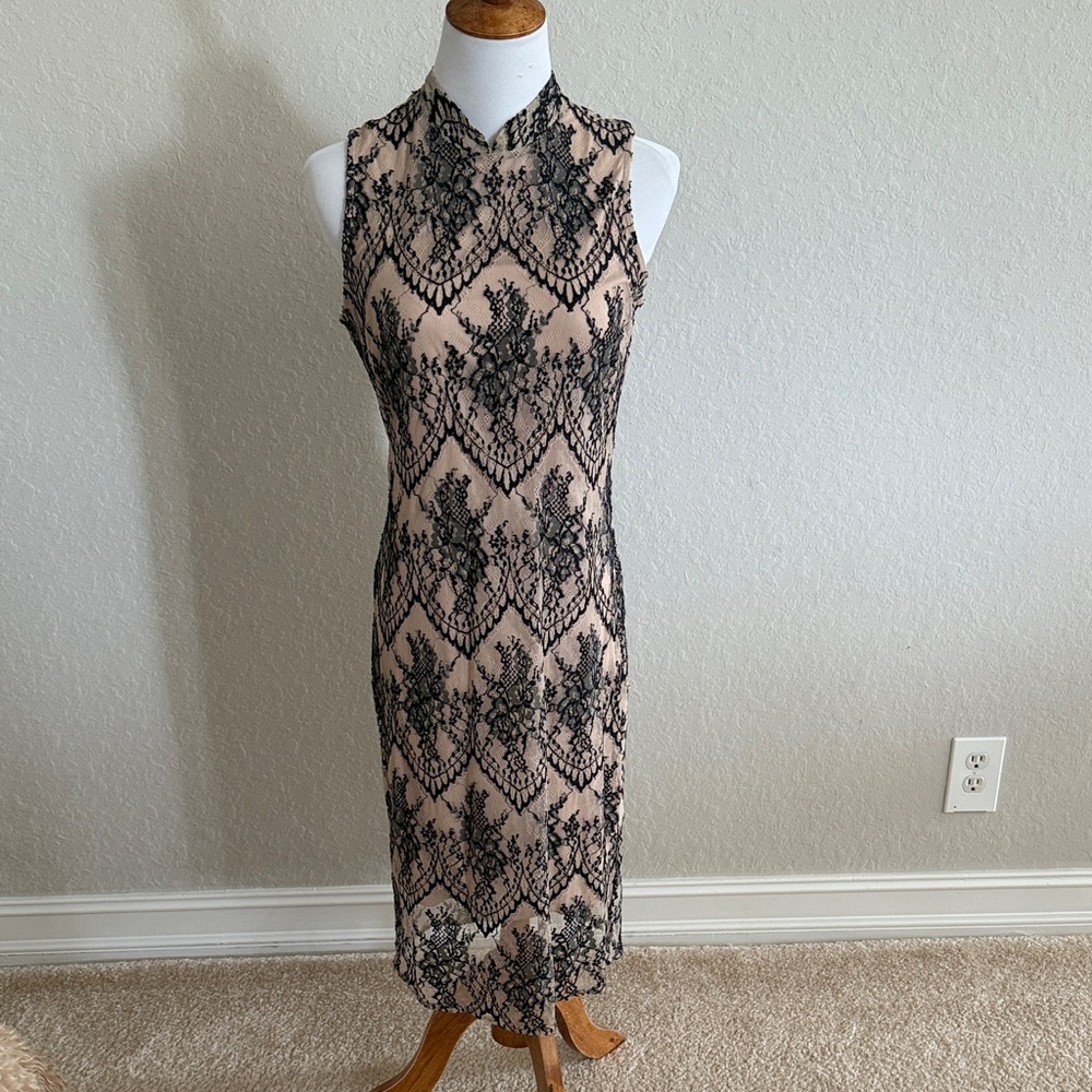 Eva Mendes for New York & Company Black Lace Midi Dress